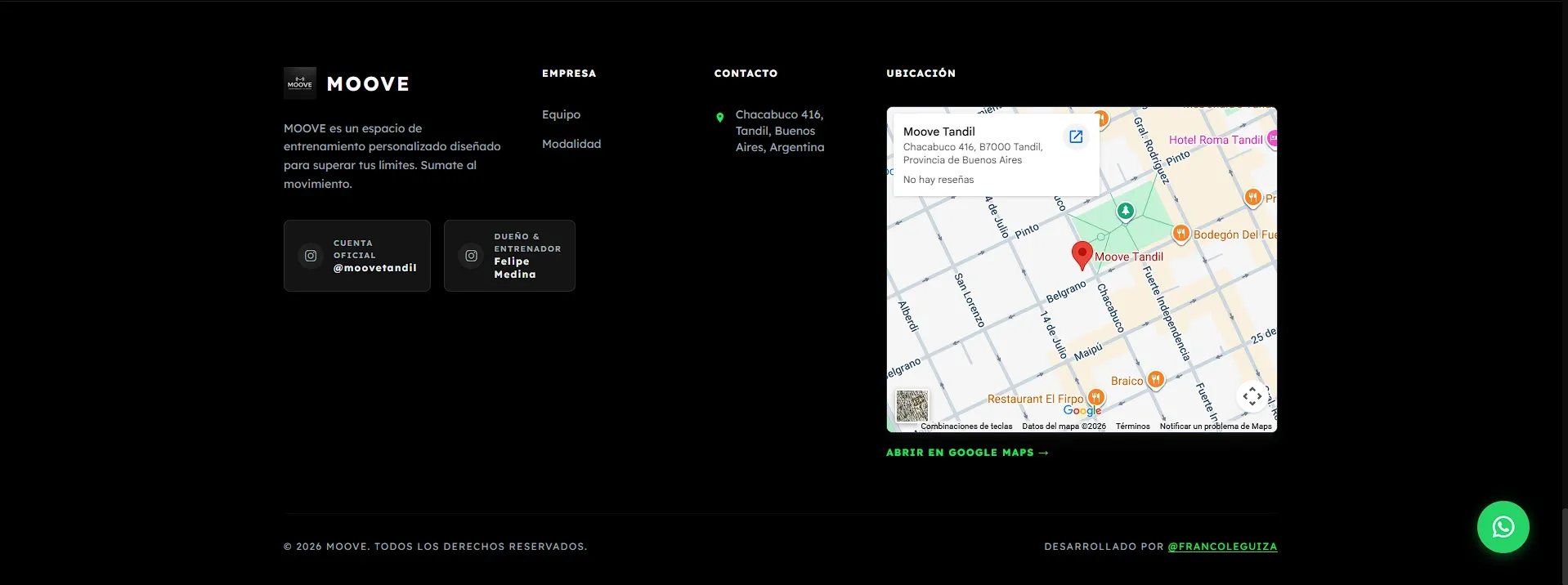 Captura 8 de Landing page a Moove Tandil