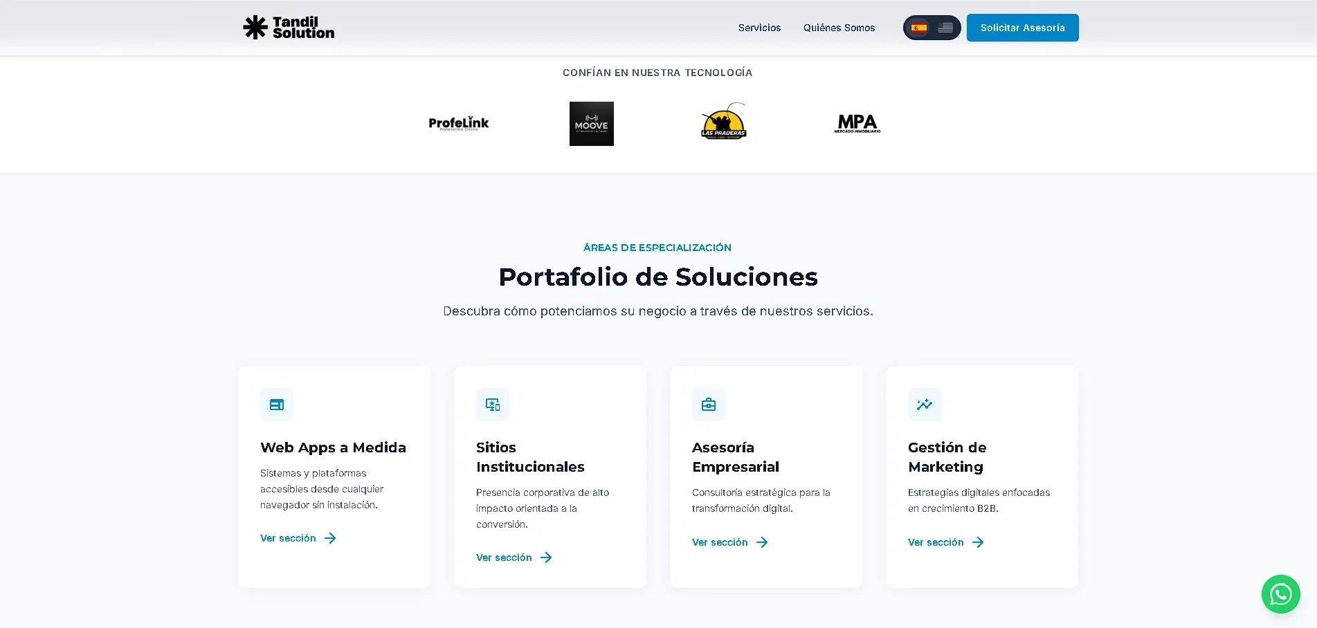 Captura 2 de Landing Page de Tandil Solution