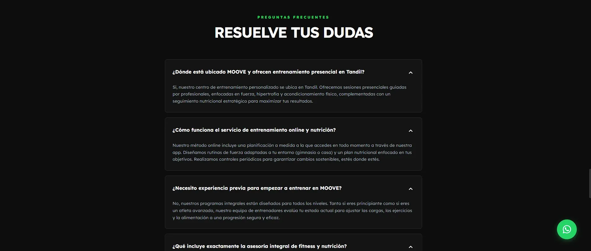 Captura 7 de Landing page a Moove Tandil