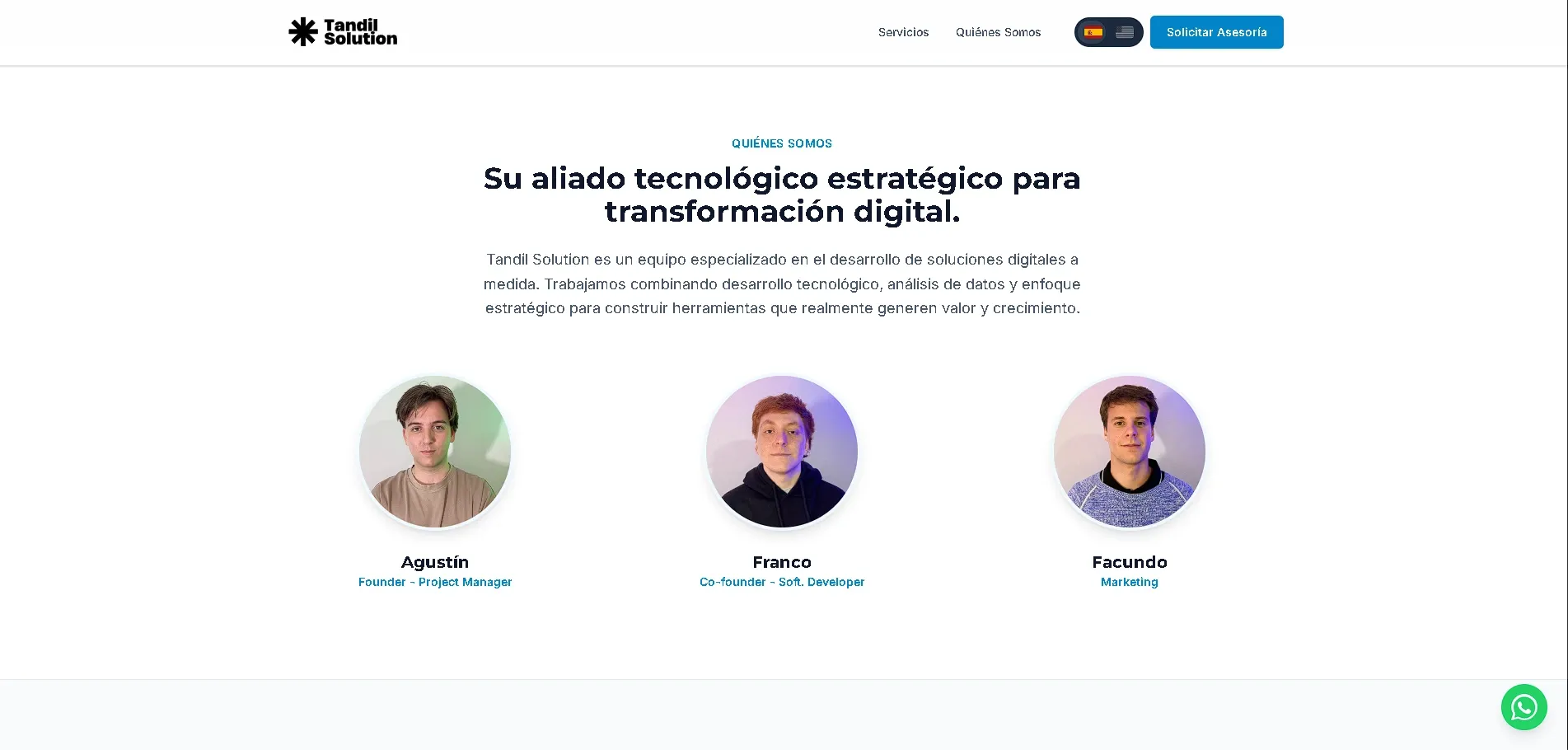 Captura 3 de Landing Page de Tandil Solution